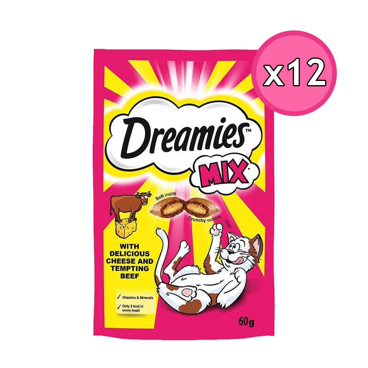 Dreamies Mix Sığır Etli ve Peynirli Yetişkin Kedi Ödül Maması 60 Gr 12 Adet