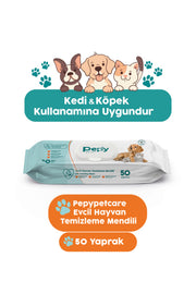 Kedi Ve Köpek Kullanımına Uygun Evcil Hayvan Temizleme Mendili 1 paket 50 Adet