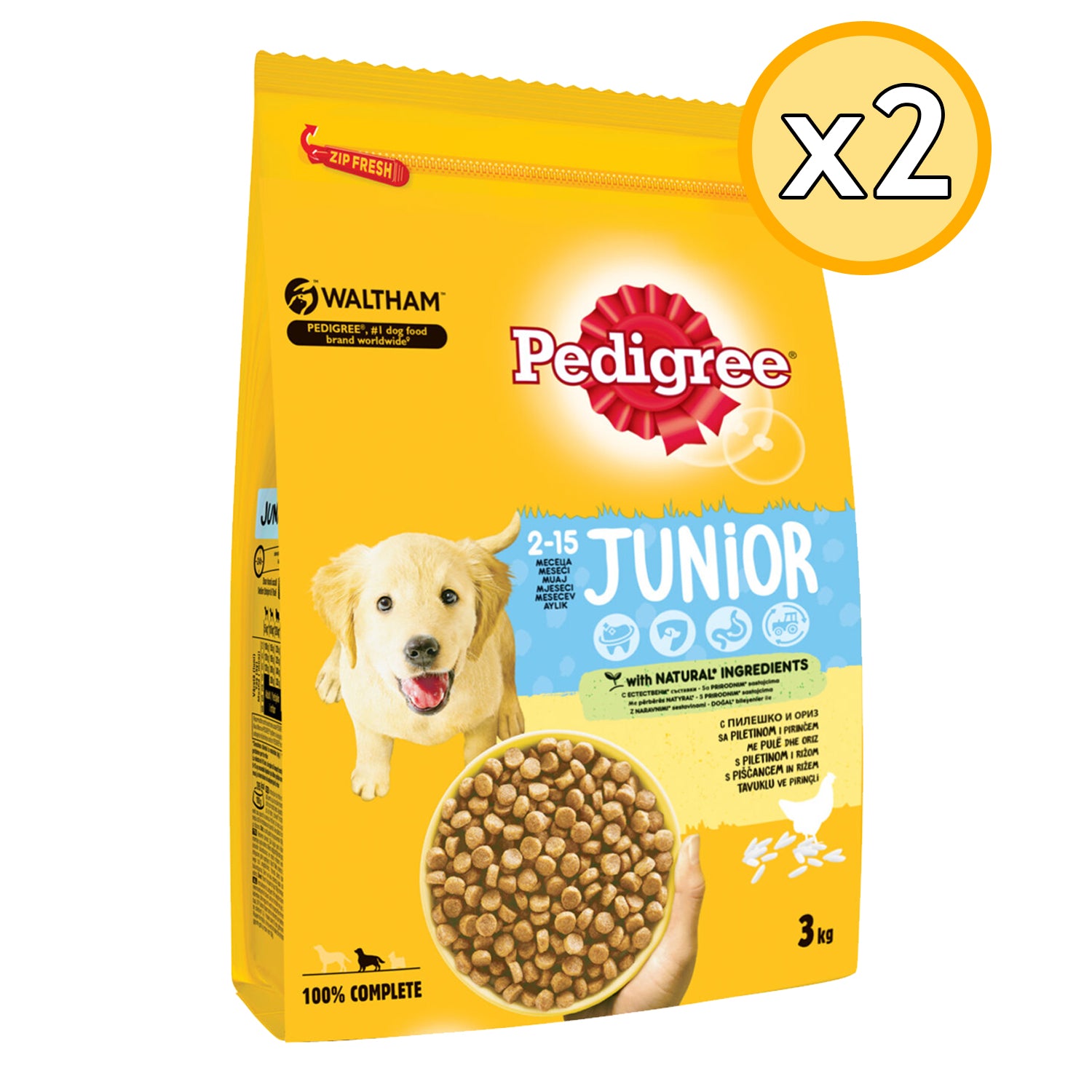 Pedigree Kümes Hayvanlı ve Sebzeli Yavru Köpek Maması 3 Kg 2 Adet