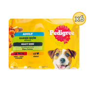 Pedigree Sığır Etli & Kuzu Etli ve Hindili 4x100 gr Yetişkin Köpek Yaş Maması 6 Adet