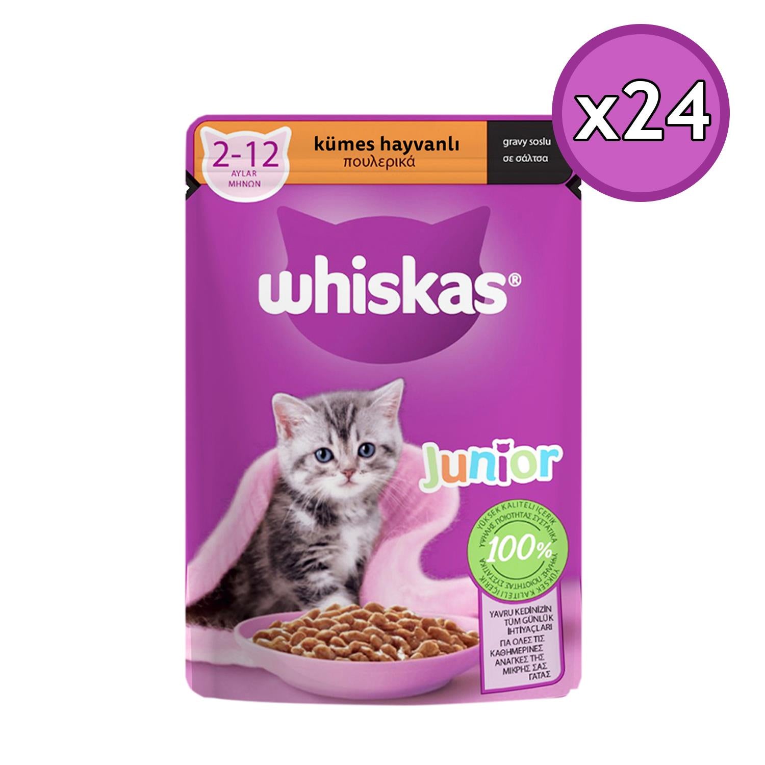Whiskas Yavru Kümes Hayvanlı Poşet Yaş Kedi Maması 85 gr - 24 Adet